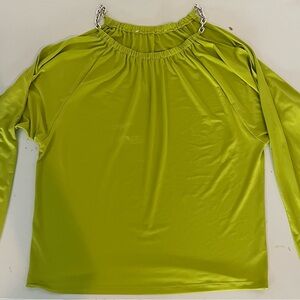Lime Green Women's Top with Chain Detail